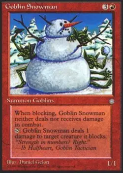 MTG Goblin Snowman, Ice Age, Heavily Played, English - Image 1
