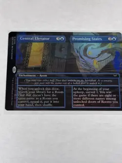 Central Elevator // Promising Stairs Borderless Duskmourn: House of Horror Foil - Image 1
