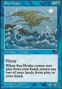MTG Sea Drake, Portal Second Age, Heavily Played, English - Image 1