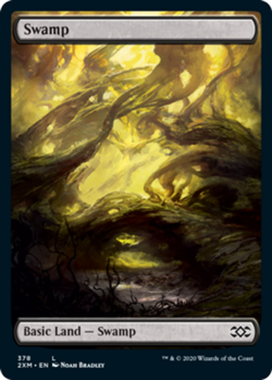 MTG Swamp (378) - Foil, Double Masters, Lightly Played, English - Image 1