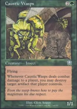 MTG Caustic Wasps, Mercadian Masques, Heavily Played, English - Image 1