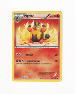 Pignite 18/114 Black & White Regular Non Holo Pokemon Card Moderately Played MP - Image 1