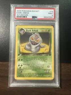 PSA 9 Pokemon 2000 1st Edition Team Rocket Dark Arbok Non-Holo Rare #19 - Image 1