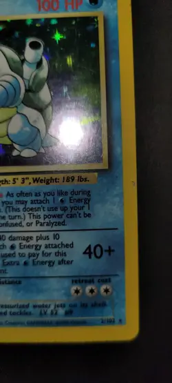 Pokemon TCG Blastoise Holo Base Set - Image 4