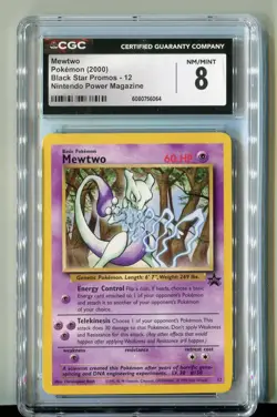 Pokemon 2000 Mewtwo Black Star Promos 12 Nintendo Power Magazine CGC 8 - Image 1