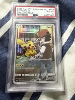 PSA 10 Pikachu 054/049 Full Art SM11B Dream League Japanese Pokemon Card MINT - Image 1