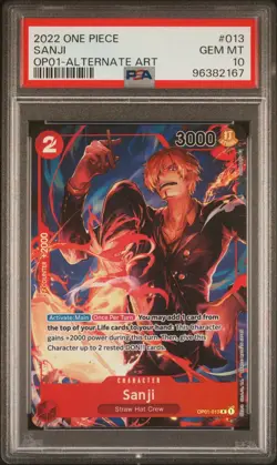 PSA 10 GEM MINT - SANJI Alternate Art OP01-013 - One Piece Romance Dawn - Image 1