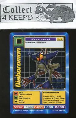 2000 Digimon Digi Battle TCG Diaboromon Movie Promo MO-12 Near Mint - Image 1