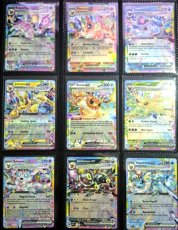 COMPLETE Eeveelution English EX + Stickers 9 Card Set NM Prismatic Evolutions! - Image 1