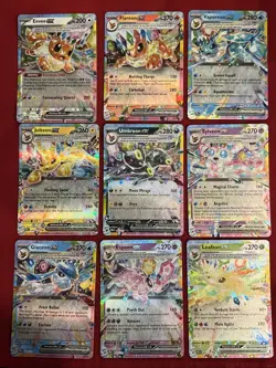 9 Card Eeveelution EX Complete Set NM Prismatic Evolutions Umbreon Eevee English - Image 1