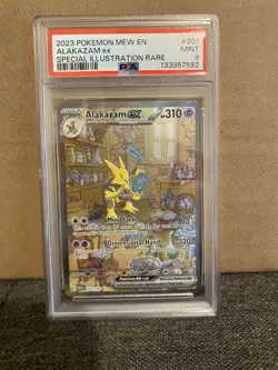 Pokemon TCG Alakazam EX 151 Holo Card Scarlet & Violet 201/165 PSA 9 - Image 1