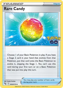 Rare Candy 069/078 Uncommon Pokemon Go Pokemon Card LP - Image 1