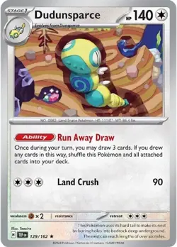 Dudunsparce 129/162 Temporal Forces Pokemon Card NM - Image 1