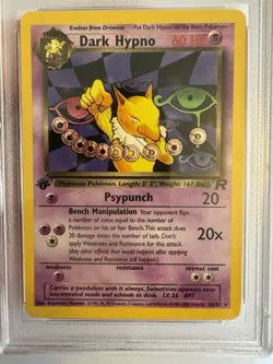 2000 Pokemon - 1st Edition Dark Hypno Rare - Team Rocket 26/82 - PSA 9 Mint! - Image 3