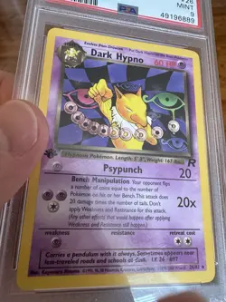 2000 Pokemon - 1st Edition Dark Hypno Rare - Team Rocket 26/82 - PSA 9 Mint! - Image 4