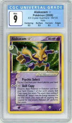 Pokemon Alakazam Gold Star #99 EX Crystal Guardians CGC 9 Mint - Image 1