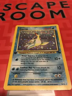 Pokemon TCG Lapras Fossil 1st Edition 10/62 Holo Rare - Image 1
