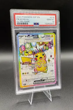 PSA 10 Pikachu ex 219/191 Ultra Rare Pokemon Surging Sparks 2024 - Image 1
