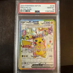 Pokemon 2024 SSP En-Surging Sparks Pikachu EX Ultra Rare Card 219/191 PSA 10 - Image 1