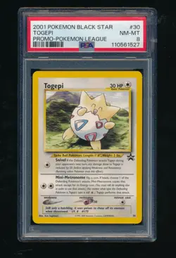 PSA 8 TOGEPI 2001 POKEMON PROMO BLACK STAR POKEMON TCG LEAGUE #30 *NM-MT* - Image 1