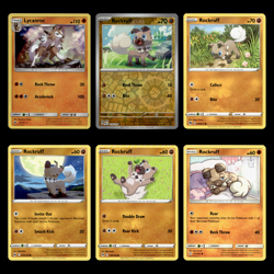 6x Lycanroc Lot Rockruff 76.0 Sun Moon Burning Shadows Pokemon Cards Collection - Image 1