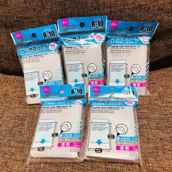 Daiso R 10 Trading Card Sleeves Clear Hard Regular Size 70 Pack x5 Set - Image 1