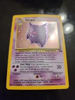 Pokemon TCG Gengar Fossil Holo Card 5/62 Unlimited Rare Vintage WOTC - Image 1