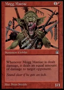 MTG Mogg Maniac, Stronghold, Heavily Played, English - Image 1