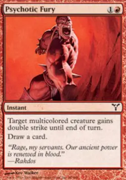 MTG Psychotic Fury, Dissension, Heavily Played, English - Image 1
