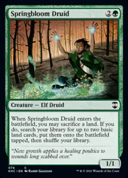 MTG Springbloom Druid, Commander: Kaldheim, Lightly Played, English - Image 1