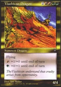 MTG Viashivan Dragon, Visions, Heavily Played, English - Image 1