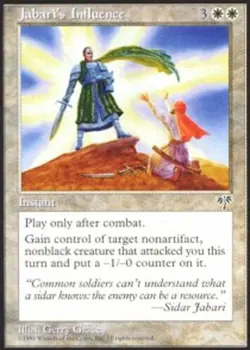 MTG Jabari's Influence, Mirage, Heavily Played, English - Image 1