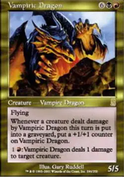 MTG Vampiric Dragon, Odyssey, Heavily Played, English - Image 1