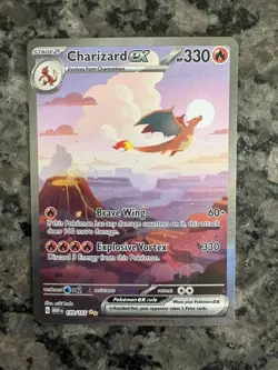 Pokemon TCG Charizard EX Full Art Holo Card 199/165 SV Scarlet and Violet 151 - Image 1