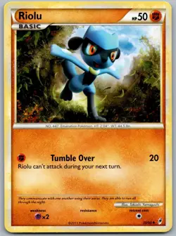 Pokemon TCG Riolu Call of Legends 50/95 Regular Uncommon Non Holo - LP - Image 1
