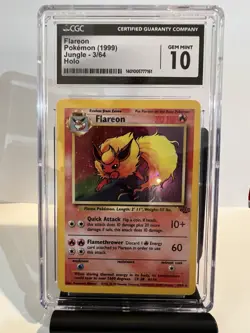 CGC 10 - POP 59 - Flareon 3/64 Jungle Holo Rare Unlimited Vintage Pokemon - Image 1