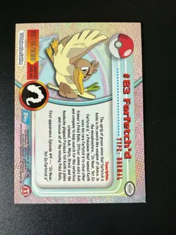 Farfetch'd #83 Pokemon Holo Foil Topps Blue Logo 1st Ed. TV Animation Edition LP - Image 2