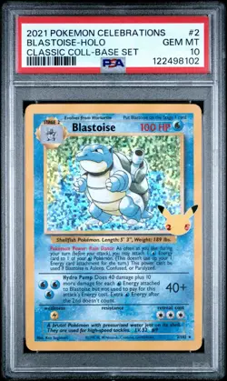 Pokemon PSA 10 Blastoise #2 Holo Celebrations Classic Collection 2021 English - Image 2