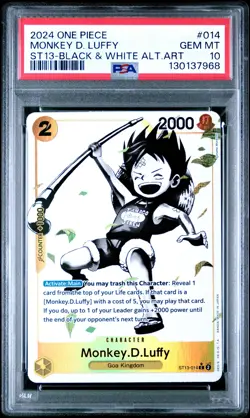 2024 ONE PIECE ULTRA DECK ST13-THE THREE BROTHERS #014 MONKEY D. LUFFY PSA 10 - Image 1