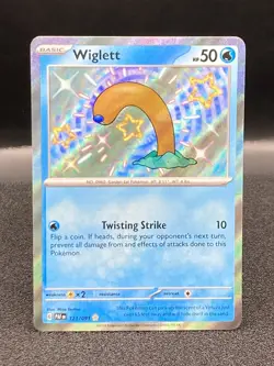 Pokemon TCG-Wiglett Paldean Fates 121/091 Holo Shiny Rare NM - Image 1