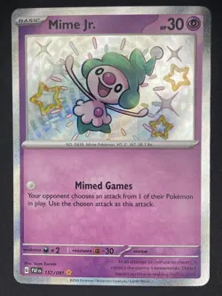 Mime Jr. - Shiny Rare SV: Paldean Fates 157/091 Pokemon TCG Near Mint - Image 1