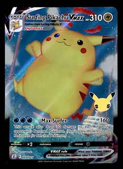 Surfing Pikachu VMAX Celebrations 25th Anniversary 009/025, NM Pokemon Card - Image 1