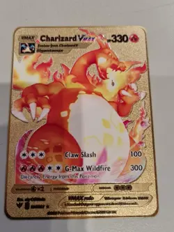 Charizard VMAX Gold Foil Fan Art Collector Pokemon Card 020/189 - Image 1