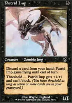 MTG Putrid Imp, Torment, Heavily Played, English - Image 1
