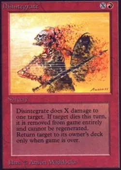 MTG Disintegrate, Unlimited, Moderately Played, English - Image 1