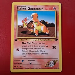 Blaine's Charmander 60/132 Gym Challenge Regular FIRST Edition Pokemon Card Lp - Image 1
