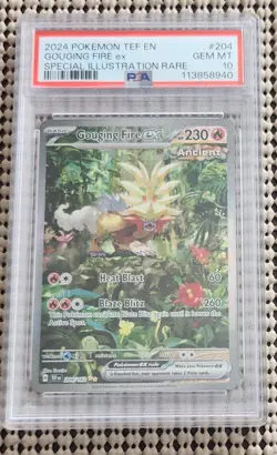 2024 POKEMON TEF EN-TEMPORAL FORCES #204 GOUGING FIRE EX SPECIAL RARE PSA 10 - Image 2