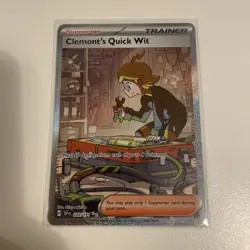 Clemonts Quick Wit 243/191 Pokemon TCG Surging Sparks Special Illustrated Rare - Image 1