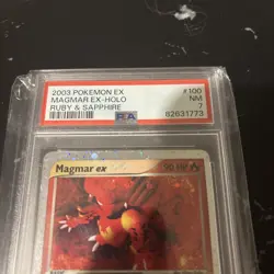 2003 POKEMON EX RUBY & SAPPHIRE MAGMAR EX-HOLO 100/109 PSA 7 - Image 2