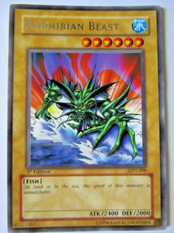 Yugioh! Amphibian Beast Lon-008 1st Edition Rare Light Play!! - Image 1